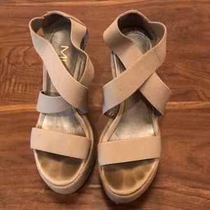Nude MIA platform wedges